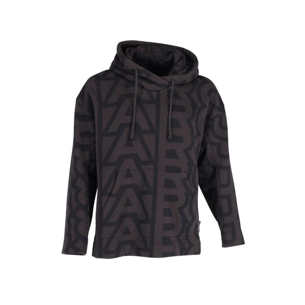 Marc Jacobs Monogram Drawstring Hoodie in Brown Cotton